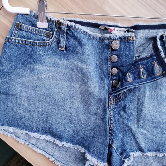 Abercrombie & Fitch Pants - A & F Frayed Hem Button Down Denim Shorts